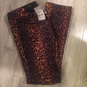 Leopard Print jeans - like new